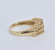 Load image into Gallery viewer, 14K 1.00 Ctw Natural Diamond Three Row Band Ring Yellow Gold