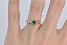 Load image into Gallery viewer, 14K 0.72 Ctw Princess Emerald Natural Diamond Ring Yellow Gold