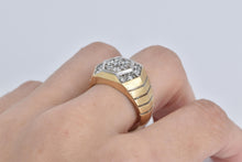 Load image into Gallery viewer, 14K 1.00 Ctw Natural Diamond Watch Band Cluster Ring Yellow Gold