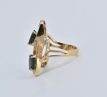 Load image into Gallery viewer, 14K 2.70 Ctw Natural Sapphire Diamond Wavy Ring Yellow Gold