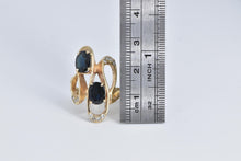 Load image into Gallery viewer, 14K 2.70 Ctw Natural Sapphire Diamond Wavy Ring Yellow Gold