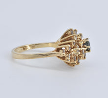 Load image into Gallery viewer, 14K 1.10 Ctw Natural Sapphire Diamond Cluster Ring Yellow Gold