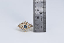 Load image into Gallery viewer, 14K 1.10 Ctw Natural Sapphire Diamond Cluster Ring Yellow Gold
