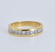 Load image into Gallery viewer, 14K 1.00 Ctw Princess Natural Diamond Wedding Band Ring Yellow Gold