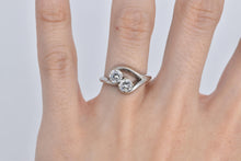 Load image into Gallery viewer, 14K 0.94 Ctw Toi et Moi Natural Diamond Engagement Ring White Gold