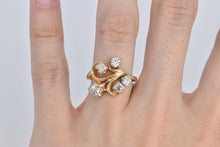 Load image into Gallery viewer, 14K 1.00 Ctw Natural Diamond Swirl Statement Ring Yellow Gold