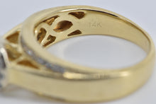 Load image into Gallery viewer, 14K 0.74 Ctw Diamond Halo Cathedral Engagement Ring Yellow Gold