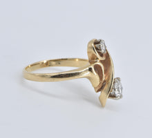 Load image into Gallery viewer, 14K 0.59 Ctw Diamond Wavy Curvy Vintage Loop Ring Yellow Gold