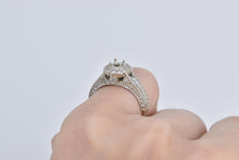 Load image into Gallery viewer, 14K 1.00 Ctw Nat. Diamond Halo Engagement Setting Ring White Gold