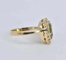 Load image into Gallery viewer, 14K 2.50 Ctw Natural Pear Peridot Diamond Halo Ring Yellow Gold