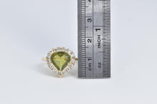 Load image into Gallery viewer, 14K 2.50 Ctw Natural Pear Peridot Diamond Halo Ring Yellow Gold