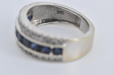 Load image into Gallery viewer, 14K 0.75 Ctw Natural Sapphire Diamond Band Ring White Gold