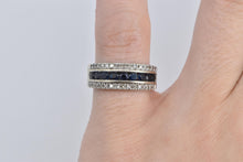 Load image into Gallery viewer, 14K 0.75 Ctw Natural Sapphire Diamond Band Ring White Gold