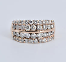 Load image into Gallery viewer, 14K 1.25 Ctw Natural Diamond Row Statement BAnd Ring Rose Gold