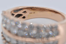 Load image into Gallery viewer, 14K 1.25 Ctw Natural Diamond Row Statement BAnd Ring Rose Gold