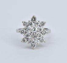 Load image into Gallery viewer, 14K 1.90 Ctw Natural Diamond Cluster Statement Ring White Gold