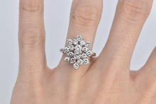 Load image into Gallery viewer, 14K 1.90 Ctw Natural Diamond Cluster Statement Ring White Gold