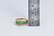 Load image into Gallery viewer, 14K 1.10 Ctw Natural Diamond Syn. Emerald Band Ring Yellow Gold