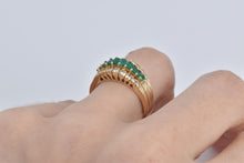 Load image into Gallery viewer, 14K 1.10 Ctw Natural Diamond Syn. Emerald Band Ring Yellow Gold