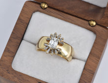 Load image into Gallery viewer, 14K 1.78 Ctw Natural Diamond Baguette Halo Ring Yellow Gold