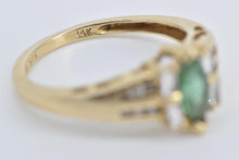 Load image into Gallery viewer, 14K 0.80 Ctw Marquise Emerald Diamond Engagement Ring Yellow Gold