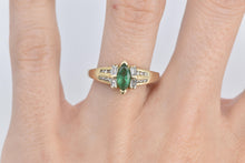 Load image into Gallery viewer, 14K 0.80 Ctw Marquise Emerald Diamond Engagement Ring Yellow Gold