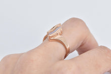 Load image into Gallery viewer, 14K 0.15 Ctw Blue Diamond Mother of Pearl Wavy Ring Rose Gold