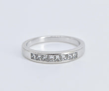 Load image into Gallery viewer, 14K 0.64 Ctw Princess Diamond Wedding Band Ring White Gold