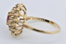 Load image into Gallery viewer, 14K 1.16 Ctw Pink Sapphire Natural Diamond Cluster Ring Yellow Gold