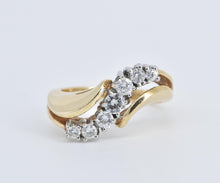 Load image into Gallery viewer, 14K 0.58 Ctw Vintage Natural Diamond Wavy Band Ring Yellow Gold