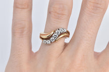 Load image into Gallery viewer, 14K 0.58 Ctw Vintage Natural Diamond Wavy Band Ring Yellow Gold