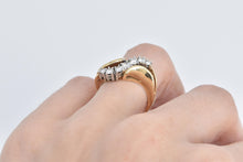 Load image into Gallery viewer, 14K 0.58 Ctw Vintage Natural Diamond Wavy Band Ring Yellow Gold