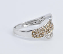 Load image into Gallery viewer, 14K 0.65 Ctw Natural Cognac &amp; White Diamond Pave Ring White Gold