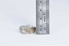 Load image into Gallery viewer, 14K 0.65 Ctw Natural Cognac &amp; White Diamond Pave Ring White Gold