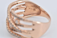Load image into Gallery viewer, 14K 1.00 Ctw Natural Diamond Layered Statement Band Ring Rose Gold