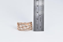 Load image into Gallery viewer, 14K 1.00 Ctw Natural Diamond Layered Statement Band Ring Rose Gold