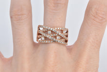 Load image into Gallery viewer, 14K 1.00 Ctw Natural Diamond Layered Statement Band Ring Rose Gold