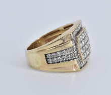 Load image into Gallery viewer, 10K 1.32 Ctw Natural Diamond Squared Cluster Ring Yellow Gold