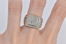 Load image into Gallery viewer, 10K 1.32 Ctw Natural Diamond Squared Cluster Ring Yellow Gold