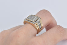 Load image into Gallery viewer, 10K 1.32 Ctw Natural Diamond Squared Cluster Ring Yellow Gold