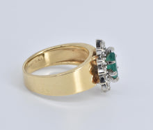 Load image into Gallery viewer, 14K 0.75 Ctw Marquise Natural Emerald Diamond Wide Ring Yellow Gold