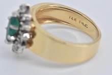 Load image into Gallery viewer, 14K 0.75 Ctw Marquise Natural Emerald Diamond Wide Ring Yellow Gold