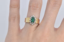 Load image into Gallery viewer, 14K 0.75 Ctw Marquise Natural Emerald Diamond Wide Ring Yellow Gold