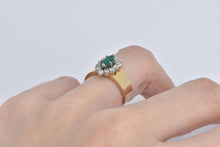 Load image into Gallery viewer, 14K 0.75 Ctw Marquise Natural Emerald Diamond Wide Ring Yellow Gold
