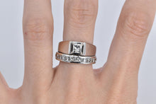 Load image into Gallery viewer, 14K 2.12 Ctw Natural Princess Diamond Bridal Set Ring White Gold