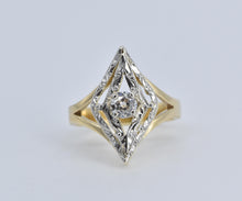 Load image into Gallery viewer, 14K Art Deco 0.20 Ct Diamond Two Tone Fashion Ring Yellow Gold