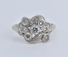 Load image into Gallery viewer, 14K 0.86 Ctw Art Deco OEC Natural Diamond Ring White Gold