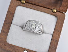 Load image into Gallery viewer, 14K 0.88 Ctw Natural Diamond Wide Engagement Ring White Gold