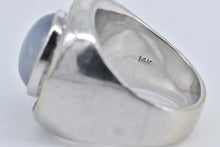 Load image into Gallery viewer, 14K 11.10 Ctw Blue Star Sapphire Natural Diamond Ring White Gold