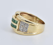 Load image into Gallery viewer, 14K 1.35 Ctw Natural Emerald Diamond Statement Ring Yellow Gold